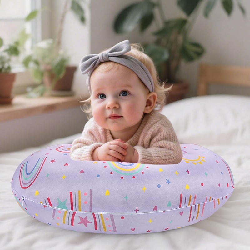 DAYEEBALL Nursing Pillow Cover, Removable Nursing Covers for Breastfeeding Pillows, Stretchy and Soft Fit for Baby Girls Boys Newborn, Purple Rainbow (Only Cover) - Image 2